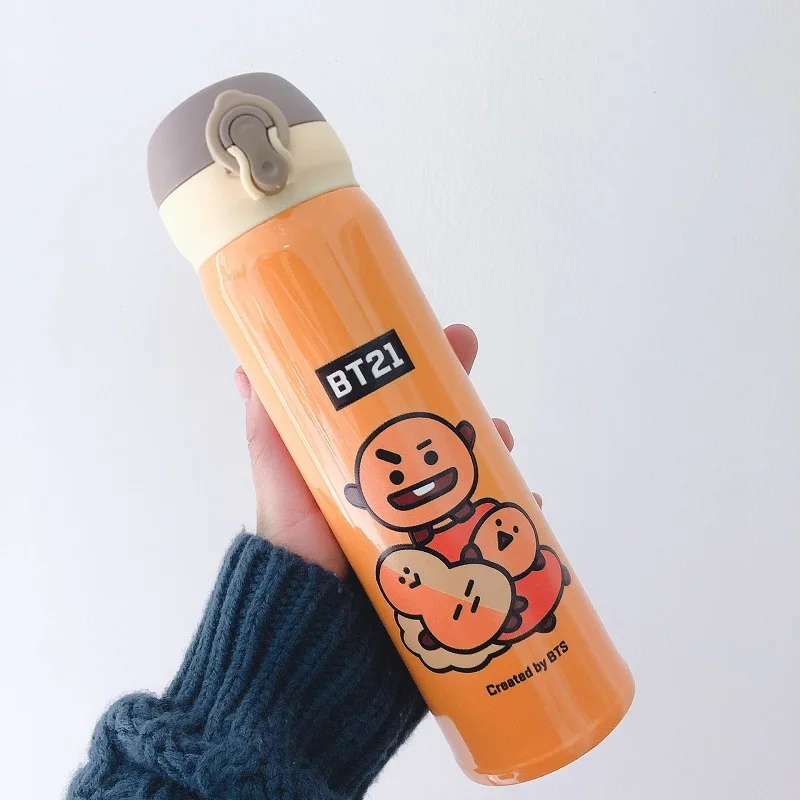 Kpop Bangtan "RJ" "TATA" и т. Д. Милая мультяшная чашка с изоляцией чашка из нержавеющей стали сопроводительная чашка для женщин мужчин Bangtan ювелирные изделия - Цвет: Цвет: желтый