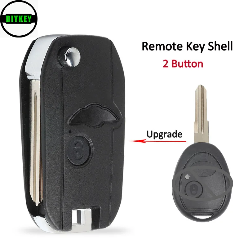 

DIYKEY Folding Remote Key Shell Case Replacement Fob 2 Button for Land Rover Discovery 1999 2000 2001 2002 2003 2004