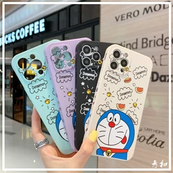 Doraemon lado bonito língua para fora caso de telefone para iphone 12mini/12promax/11pro/11/8p/x/xs/xr/se/xsmax/7/8/se/telefone casal cobrir