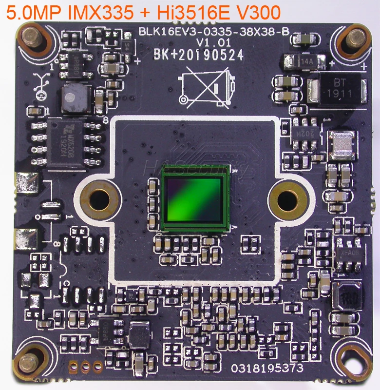 

5.0MP H.265 / H.264 1/2.8" SONY STARVIS IMX335 CMOS image sensor + Hi3516E V300 CCTV IP camera PCB board module (optional parts)