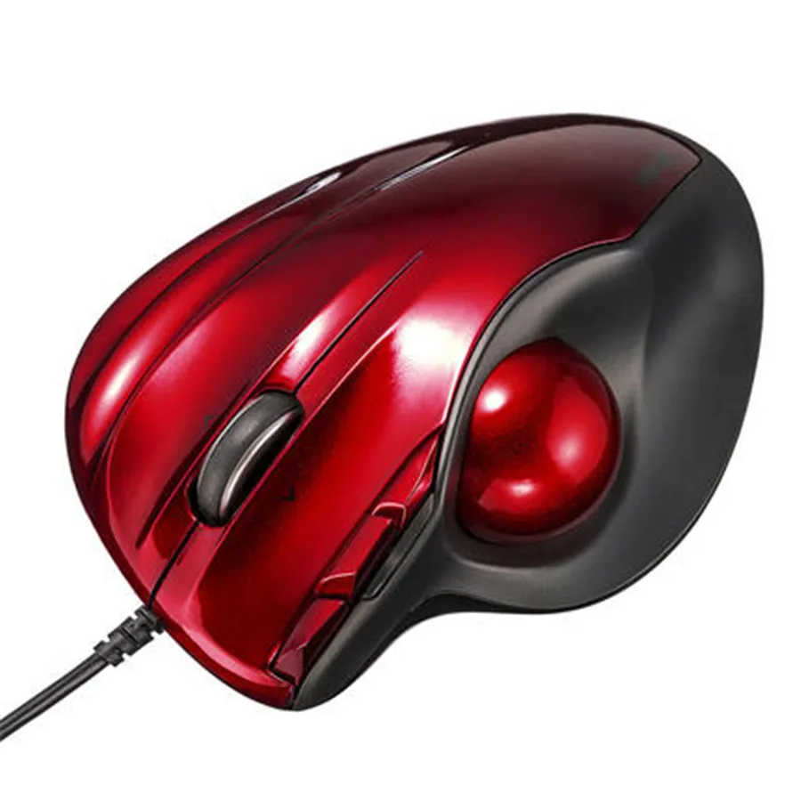 SANWA поставка эргономичная Проводная/Беспроводная/bluetooth трекбол мышь креативная для мужчин и женщин для офиса и дома регулируемая скорость мыши - Цвет: Wired mouse red