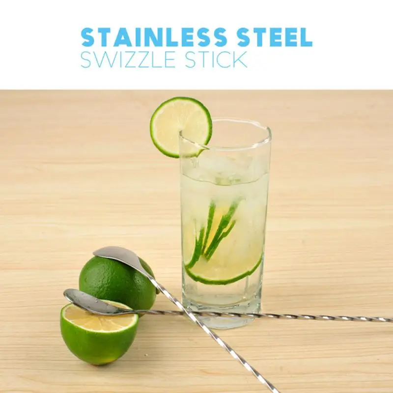 1 Pcs Stainless Steel Mixing Cocktail Spoon Spiral Pattern Bar Teadrop Spoon Stir Bar Tool Bartender Tools