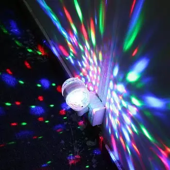 

3W E27 RGB Crystal Ball Rotating LED Stage Light Bulb Double Head for Club DJ Disco Party and The family party