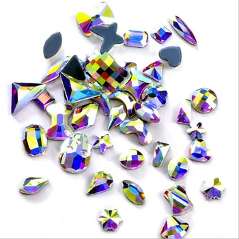 

hotfix Flat Back Glass Nail Stone AB Rhinestones Horse eye waterdrop tri-angle star snowflake oval fan butterfly trapezoid ZZ077