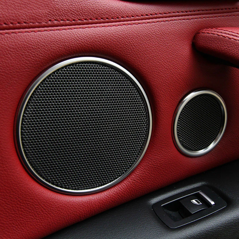 

Chrome Door Audio Speaker Sound Horn Decoration Trim Ring Sticker For BMW X5 f15 X6 f16 2014 2015 2016 Accessories Car Styling