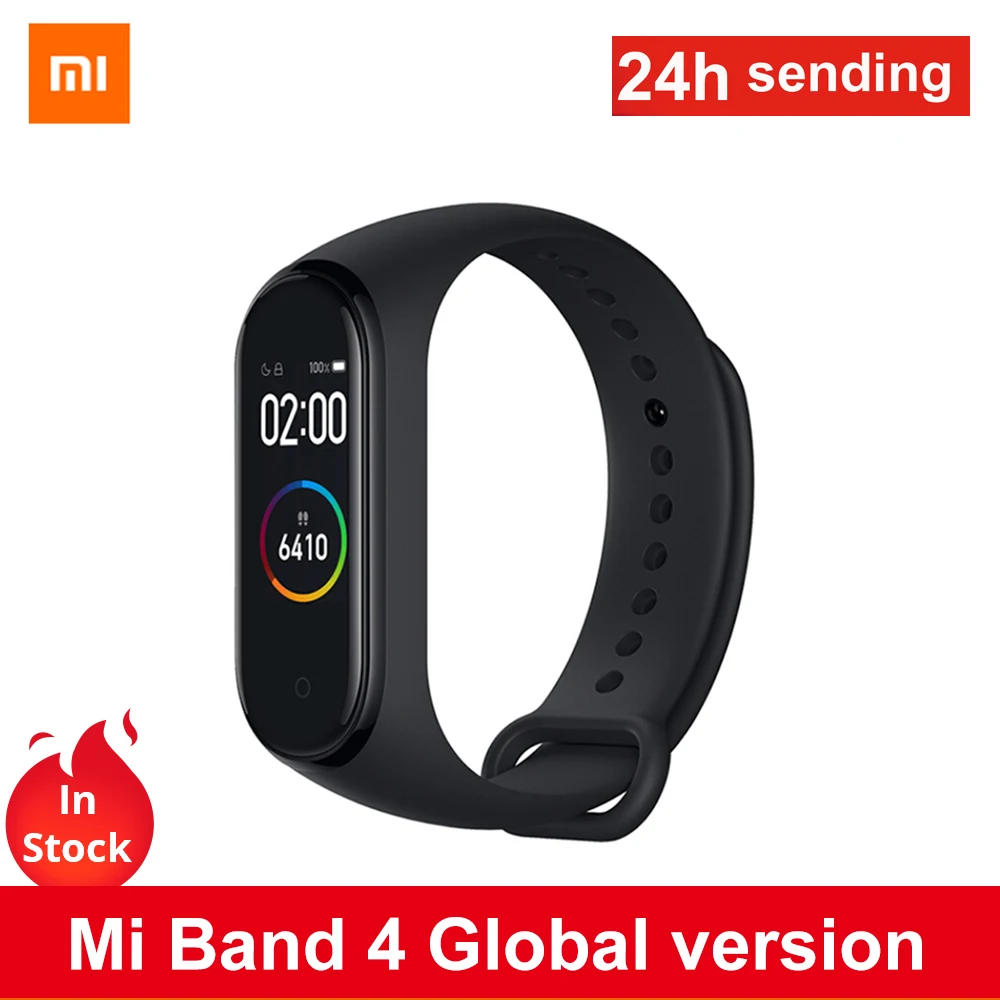 

Global Version Xiaomi Mi Band 4 Smart Bracelet 6-axis Sensor AMOLED Screen Bluetooth 5.0 Waterproof Heart Rate Monitor Miband 4