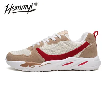 

Hanmei Comfortable Men Running Shoes Lightweight Breathable Anti-slip Wearable Men Sneakers Normal Size Mens Shoes Sports Shoes