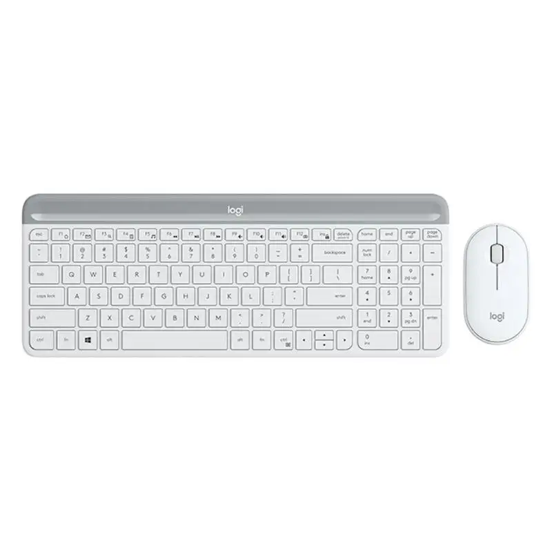 Комплект с клавиатурой и мышкой logitech MK470, USB Nano 2,4 ГГц, Беспроводная оптическая Клавиатура 1000 dpi, набор для мыши с клавиатурой - Цвет: Белый