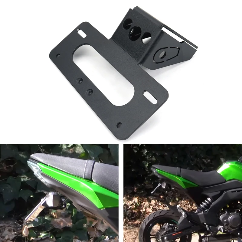 Rear Tail Tidy Fender Eliminator License Plate Holder Bracket For Kawasaki Z125 Z125 Pro 2017 2018 2019 2020 2021 2022 2023 2024