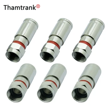 

10pcs/lot Copper RG6 Weatherproof F Compression Connector RF COAXIAL Wire Connector Solderless Adapter