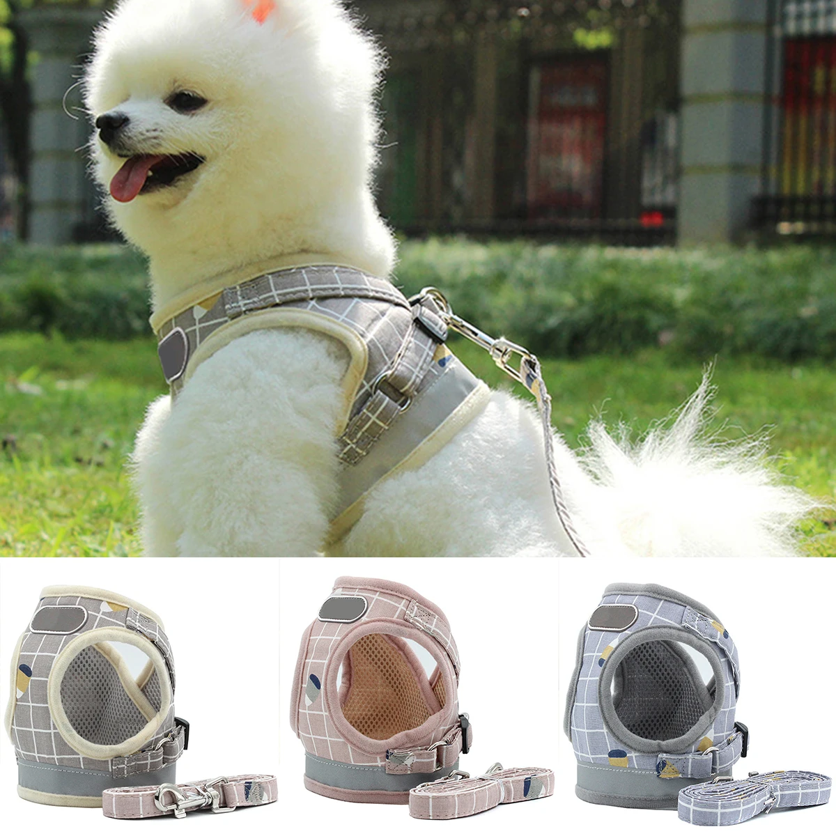 Pet Dog прогулочная шлейка дышащий прогулочный жилет ремень для маленький щенок плюшевый Светоотражающий Поводок для прогулок наборы