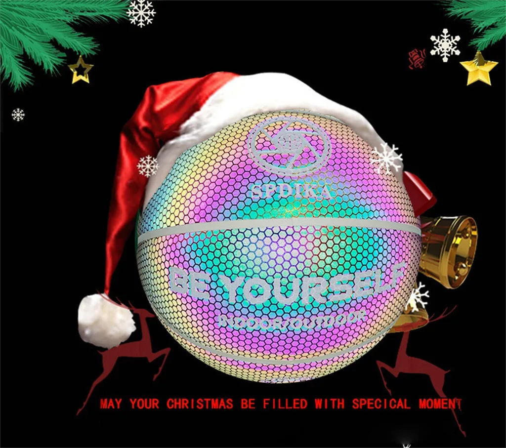 Size 7 Luminous Basketball Battery-Free Glowing Basketball Children Trainning Adults Kids Sports toy Child Early Training Game#D