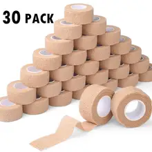 30 рулонов Спортивная самоклеющаяся пленка эластичная не-плетеная повязка лента для первой помощи медицинская лента для лодыжки/колена/запястья 2,5 см* 1 м