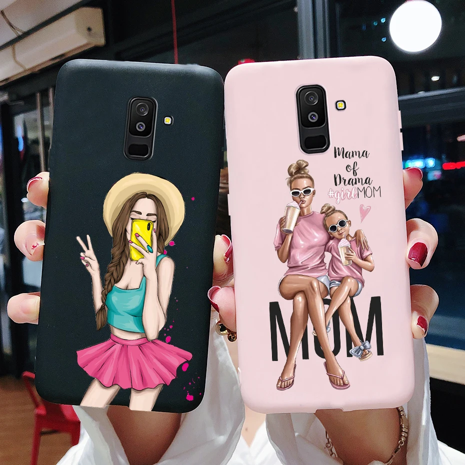 Стильный чехол для телефона девочек Samsung Galaxy A6 Plus + 2018 A605F симпатичный силиконовый