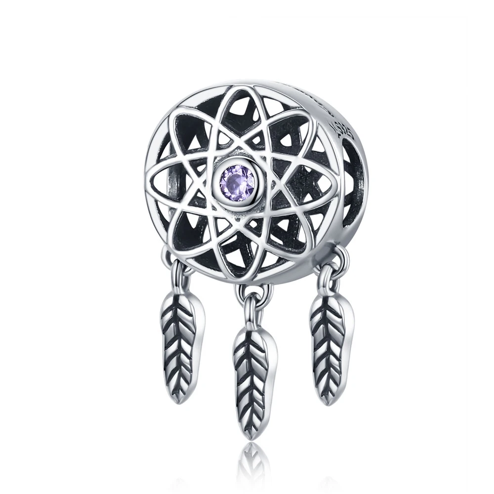 WOSTU Настоящее 925 пробы серебро Ловец снов талисманы подходят браслет ожерелье со свисающими бусинами для изготовления ювелирных изделий
