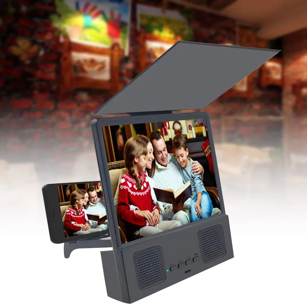 

8In Screen Magnifier 3D Smart Phone Movies Amplifier with Bluetooth Speaker for All Smart Phone WWO66