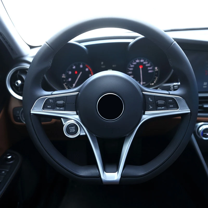 Для Alfa Romeo Giulia крышка кнопки рулевого колеса отделка Abs хром аксессуары для модификации салона автомобиля