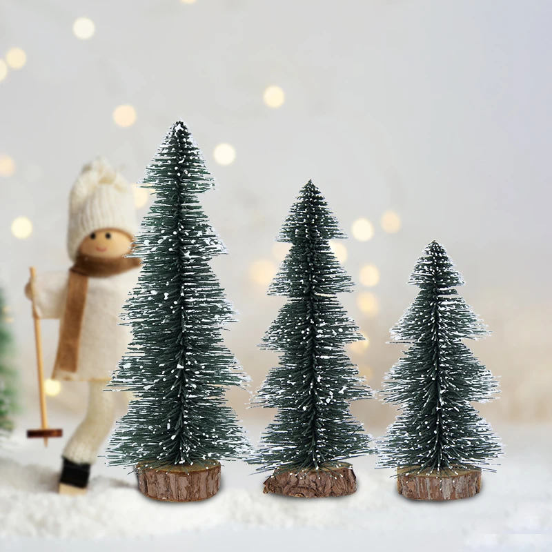 15/20/30cm Mini Christmas Tree Artificial Sisal Snow Silk Xmas Tree For