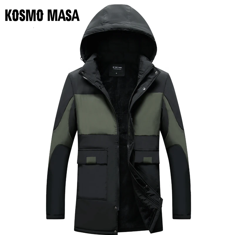 KOSMO MASA теплые длинные флисовые зимние куртки для мужчин s с капюшоном водонепроницаемый большой размер 4XL Куртка парка верхняя одежда повседневное пальто для мужчин MP047