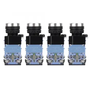 

10 Pcs BEM38-11D Self-Reset Flat Head Button Switch Circuit Control with Light 22mm Indicator Light