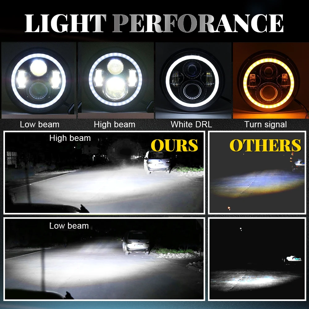  CO LIGHT 2pcs 7 Inch Led Driving Light 50W 30W H4 H13 LED Car Headlight Kit Auto for Jeep Led Head  - 32791375461