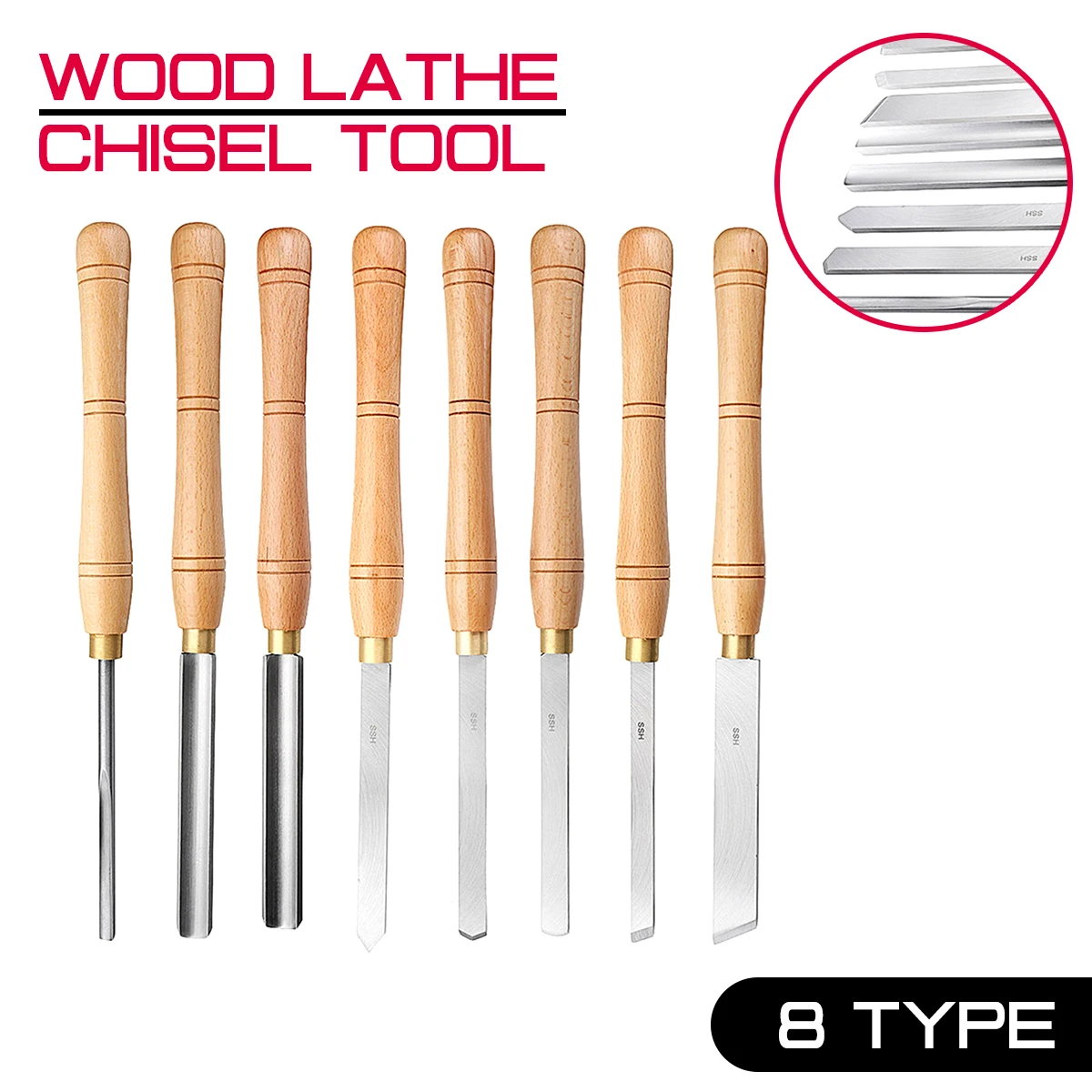

8 типов высокоскоростных стальных токарных станков долото инструменты для токарной обработки древесины с деревянной ручкой деревообрабатывающий инструмент прочный новый инструмент для плотника