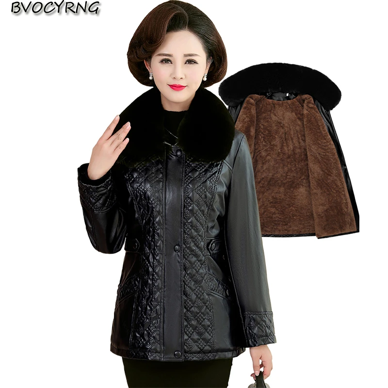 leather jacket with fur collar womens plus size