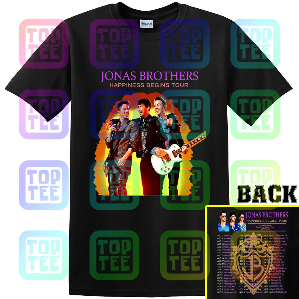 Jonas Brothers Tour 2019 футболка унисекс с надписью «Happy beunce»