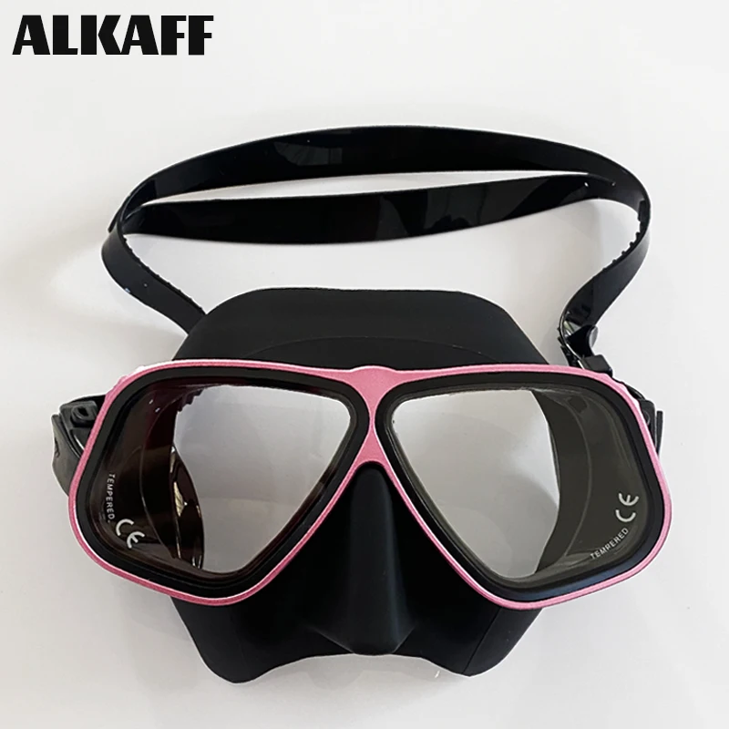 NEW Low volume aluminum alloy scuba dive mask Breathing Tube kits snorkel equip full face free diving goggles for Adults