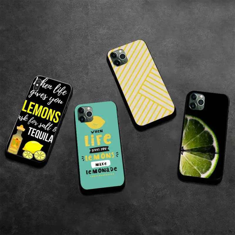 YJZFDYRM lemon yellow stripes life чехол для телефона iPhone 11 pro XS MAX 8 7 6 6S Plus X 5S SE 2020 XR | Мобильные