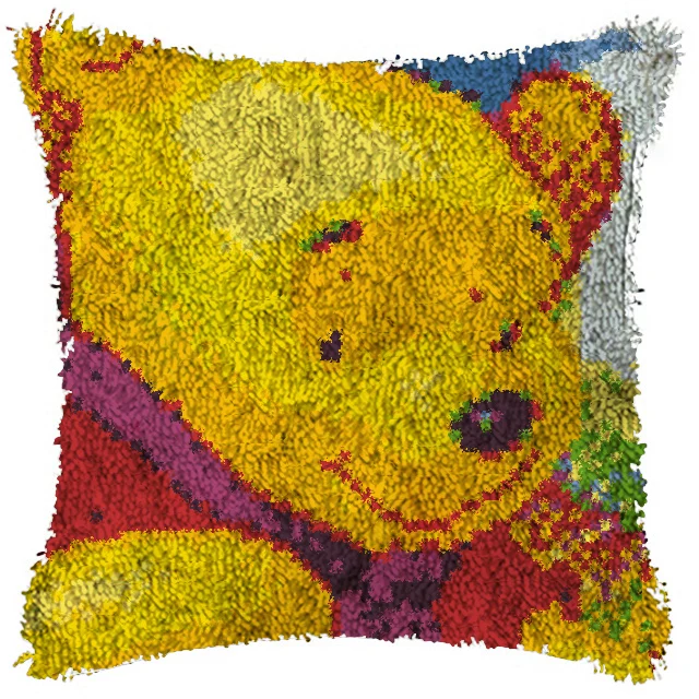 

Cartoon Cushion Latch Hook Kit Pillow Mat DIY Craft 42CM 42CM Cross Stitch Needlework Crocheting Cushion Embroidery