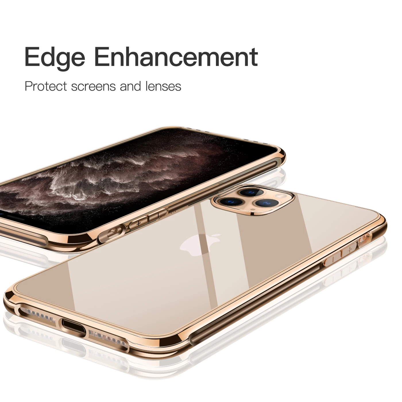 Роскошный прозрачный ТПУ чехол для iPhone 11 Pro Max XS XR 7 8 Plus хромированные Чехлы для телефона с покрытием мягкий гелевый Чехол из ТПУ для iPhone 11 Pro Max
