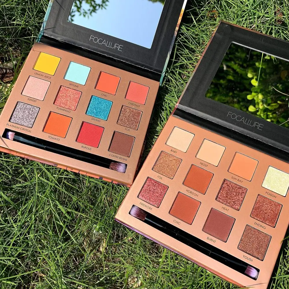 FOCALLURE Eyeshadow Waterproof Cosmetic With Brush and Mirror Long-lasting Eye Makeup Summer Shadow |