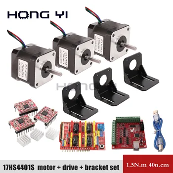 

Free shipping 17hs4401s kit 4 lead + cnc shield v3 + 4 driver expansion board UNO R3 3D printing