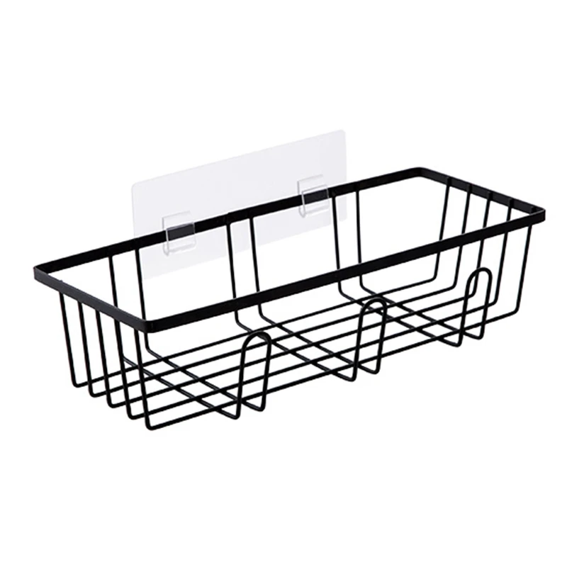 

2Pcs Bathroom Organizer Kitchen Tools Hooks Shower Shelf Wall Mounted Drain Storage Basket Rack Shampoo Cosmetic Holder