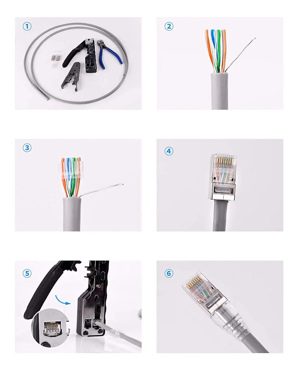 AUCAS CAT 6 Rj45 разъем Lan кабель Внешние HDs Компьютерные аксессуары компьютерные