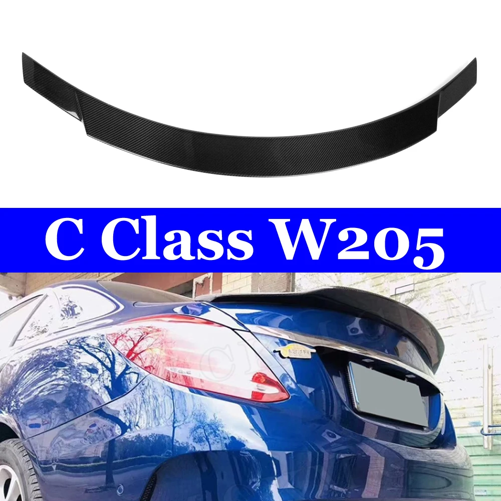 

For Mercedes W205 Coupe 2-door Sedan 4-door C180 C200 C250 C300 C400 2015 2016 2017 2018 Car Rear Trunk Carbon Spoiler Wing