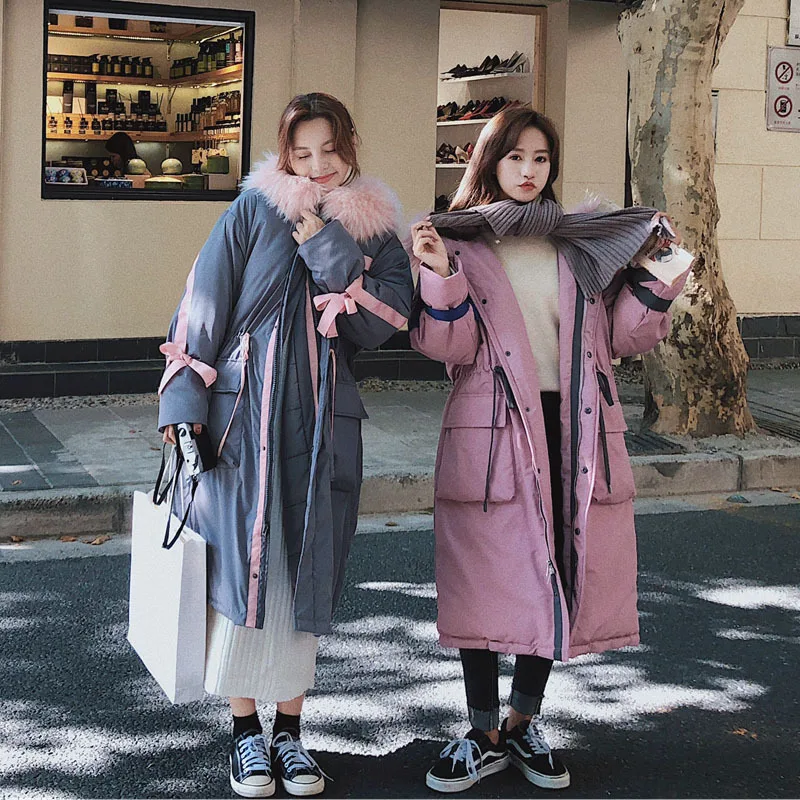 

Workwear Korean-style down Jacket Cotton-padded Clothes Women's Mid-length Loose-Fit South Korea Bf2018 New Style Winter over-th