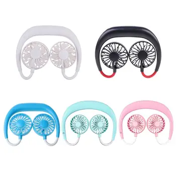 

Hands-free Neck Band Hands-Free Hanging USB Rechargeable Dual Fan Mini Air Cooler Summer Portable