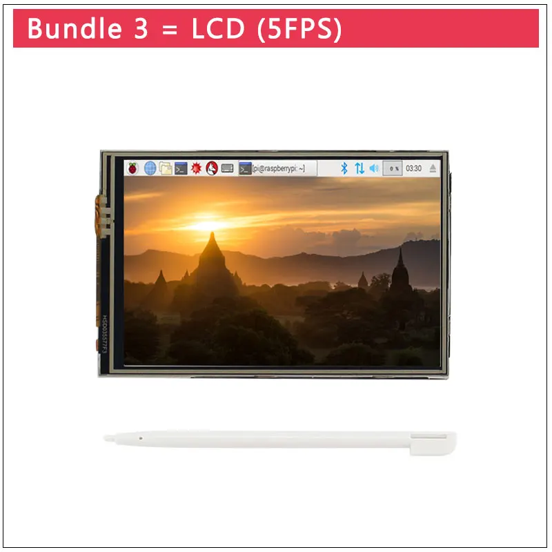 Bundle 3 3,5 дюймов Raspberry Pi 4 Модель B Сенсорный экран 480x320 ЖК-дисплей дополнительно 5/50FPS | акриловый чехол для Raspberry Pi 4 - Цвет: Bundle 3
