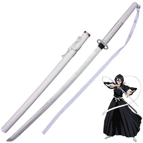 Bleach Kuchiki Rukia Sode Cosplay No Shirayuki White Wooden Katana