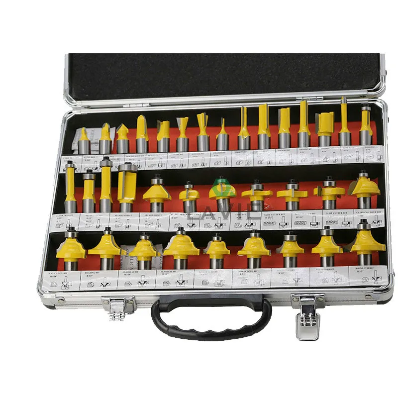 

1/4 Handle 35 Pieces Milling Cutter Set, Trimming Machine Woodworking Milling Cutter