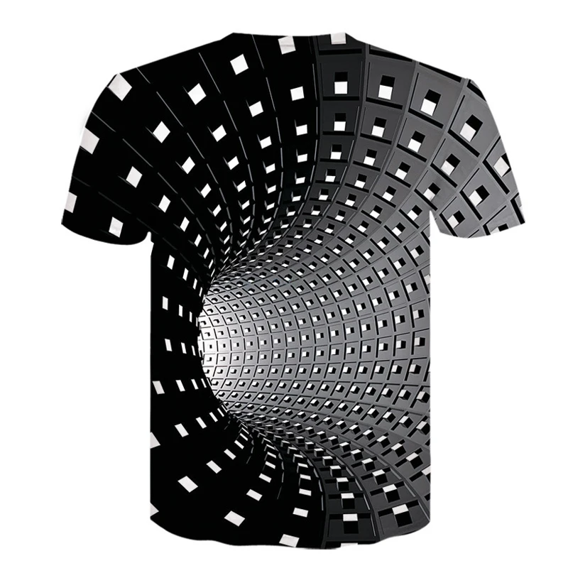 

Men Women Short Sleeve Tee Tops Optical Illusion Hypnosis 3D Print T-Shirt EDF88