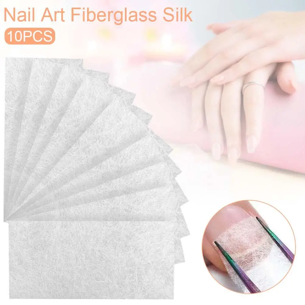 

10Pcs Non-woven Silks Nail Extension Builder Gel Nail Art Design For Building Fiberglass Nails Manicure Extension Paper Tool