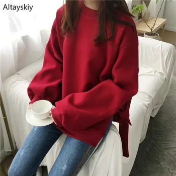 

Hoodies Women Tops Winter Lady Trendy Korean Thicker Soft Womens Harajuku Solid Plus Velvet Elegant Kawaii Lovely All-match 2020