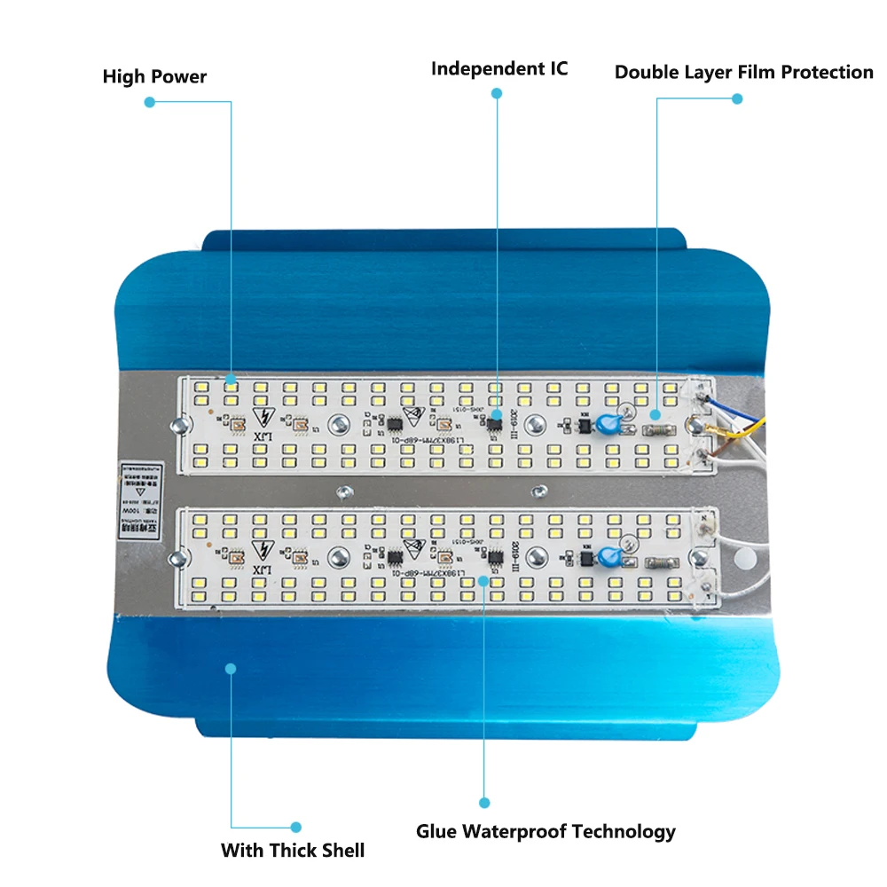 LED 투광 조명, 야외 가로등 스포트라이트, IP65 방수 벽 램프, 조경 정원 광장 투광 조명, 50W, 100W, AC 220V, 110V