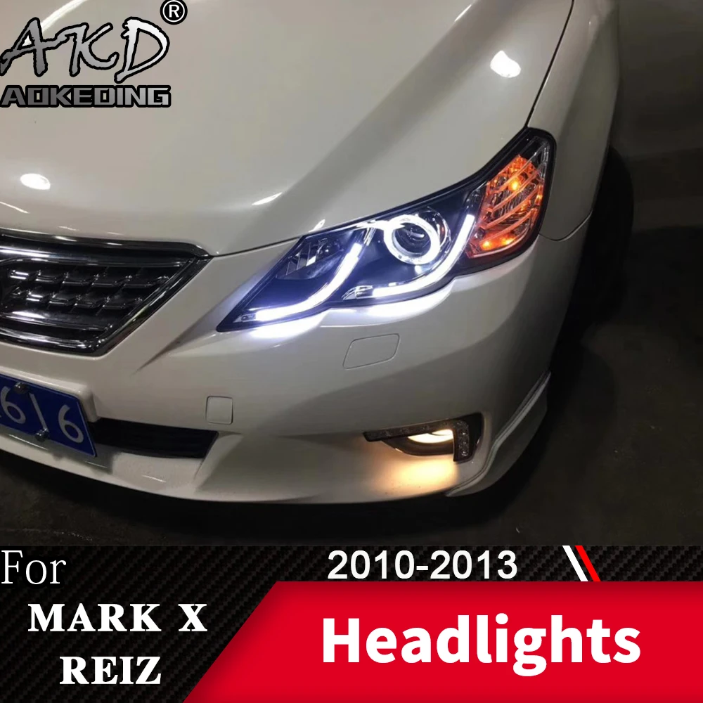 Фара для автомобиля Toyota Mark X 2010-2013 рейз головной светильник s противотуманный светильник s дневной ходовой светильник DRL H7 светодиодный Биксеноновая лампа автомобильные аксессуары