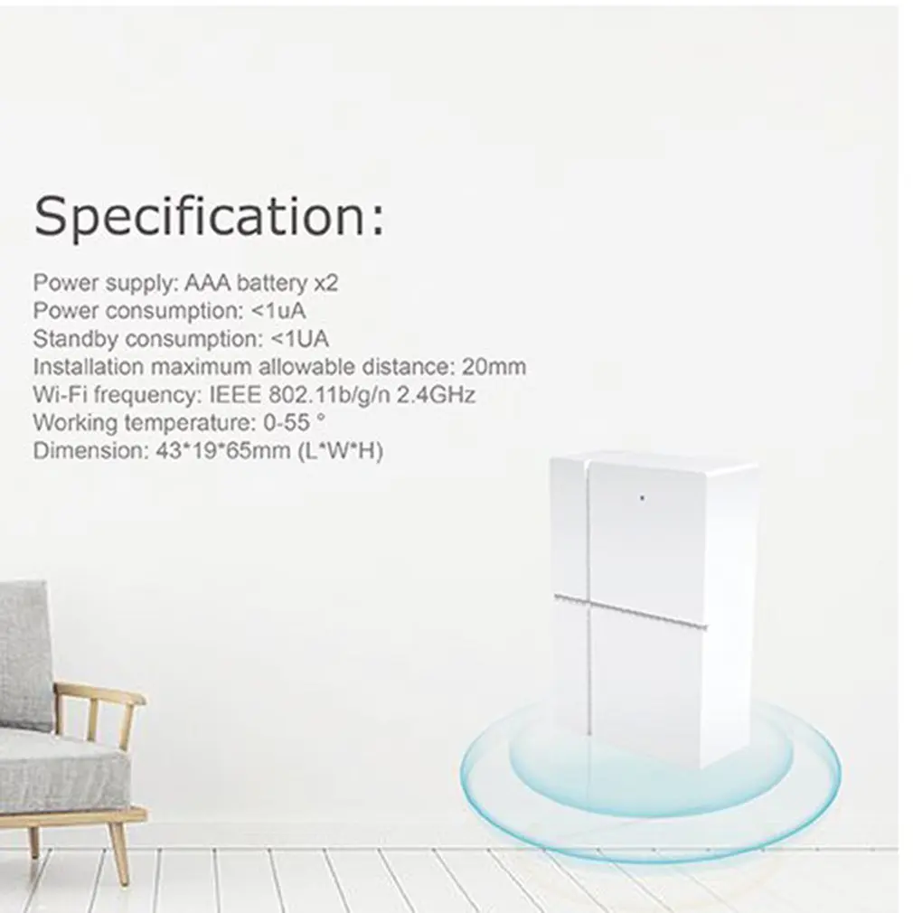 Датчик сигнализации для дверей и окон, беспроводная система охранной сигнализации для умного дома, приложение для умного дома, Магнитная сигнализация для безопасности дверей