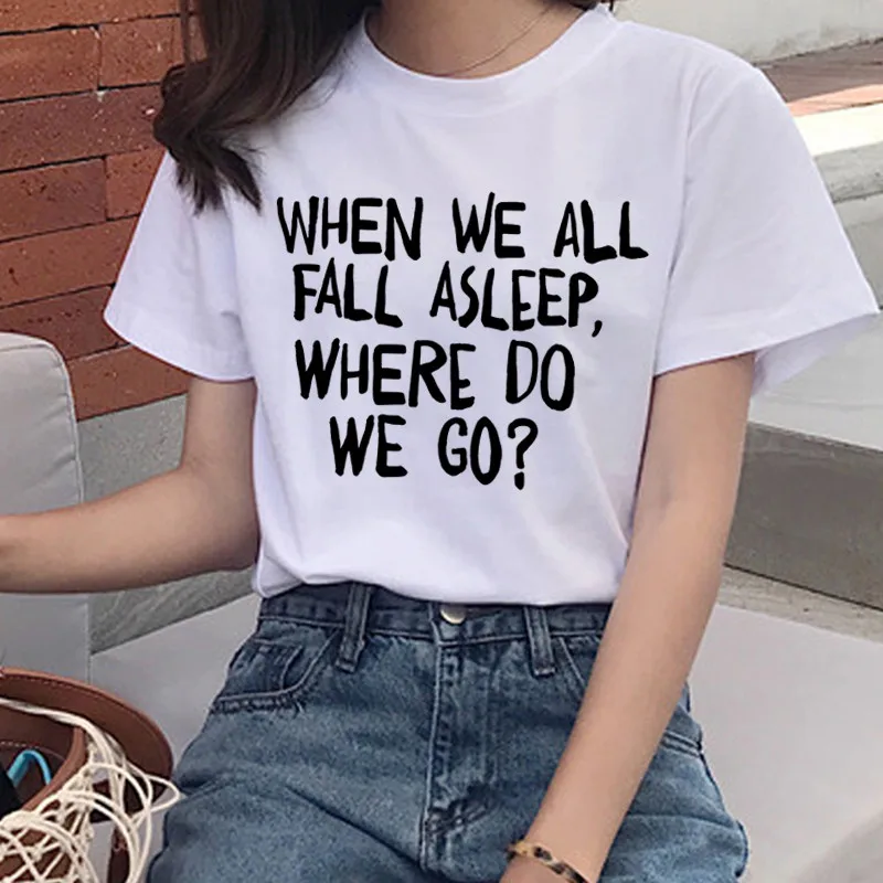 p2163-7 Billie Eilish Harajuku Ullzang Футболка женская футболка с графикой Bad Guy Эстетическая забавная футболка с героями мультфильмов 90s хип-хоп футболки женские - Цвет: p2163-7