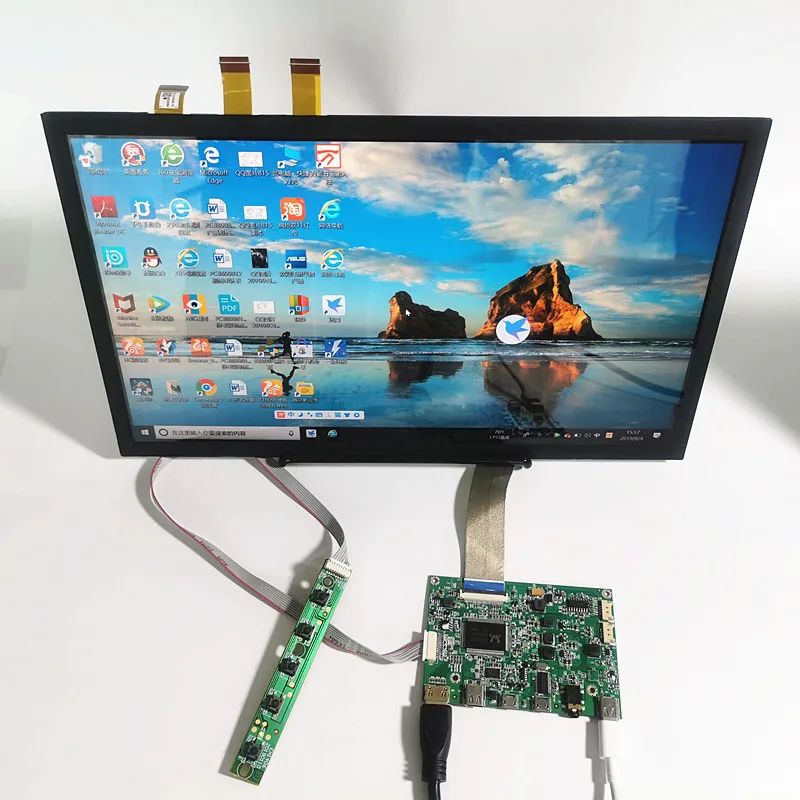 

mini HDMI+Type-C+Audio LCD driver board+13.3 inch LCD panel NV133QHM-A51 2560 * 1440 2K LCD DYI kits for Raspberry Pi 3B 2